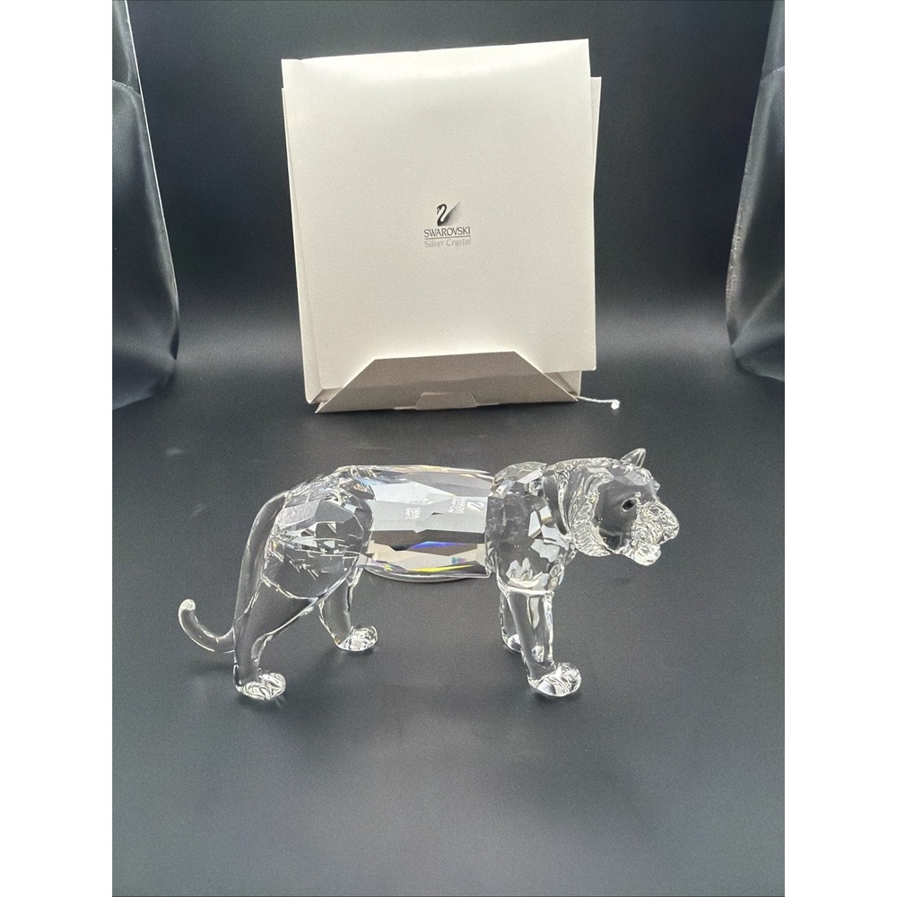 SWAROVSKI CRYSTAL FIGURINE TIGER Box And Coa